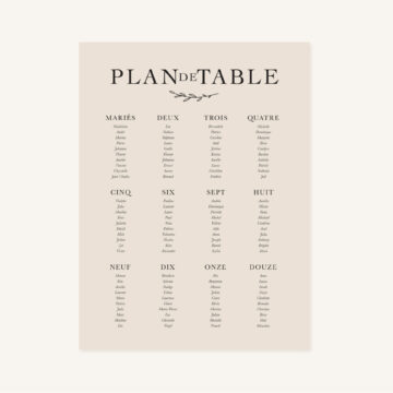 Panneau plan de table mariage nude rose gris beige élégant sobre