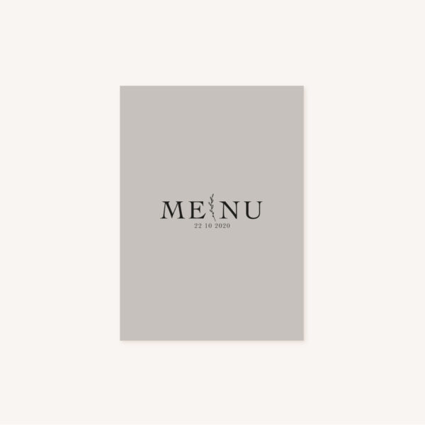 Menu mariage nude rose gris beige élégant sobre