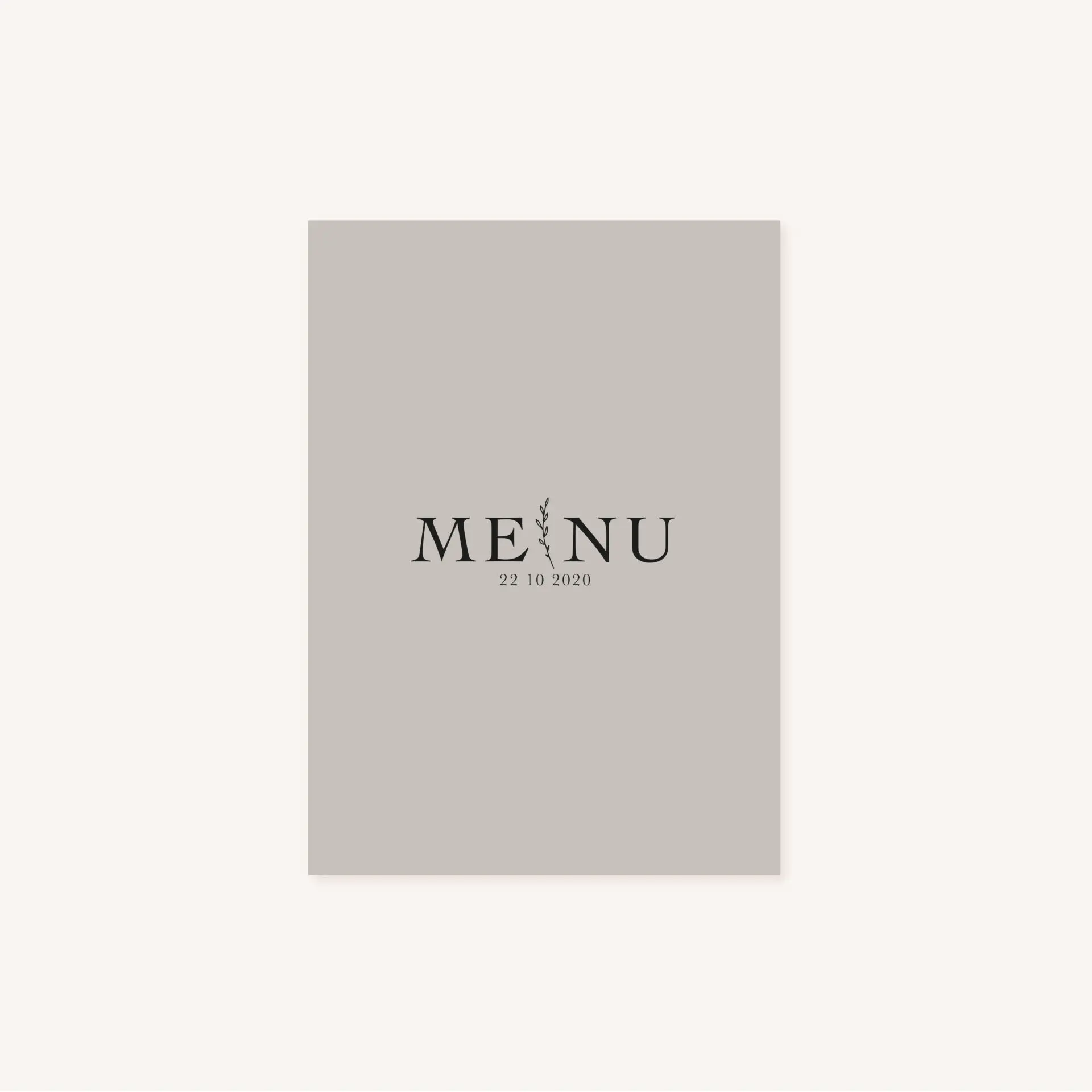 Menu mariage nude rose gris beige élégant sobre
