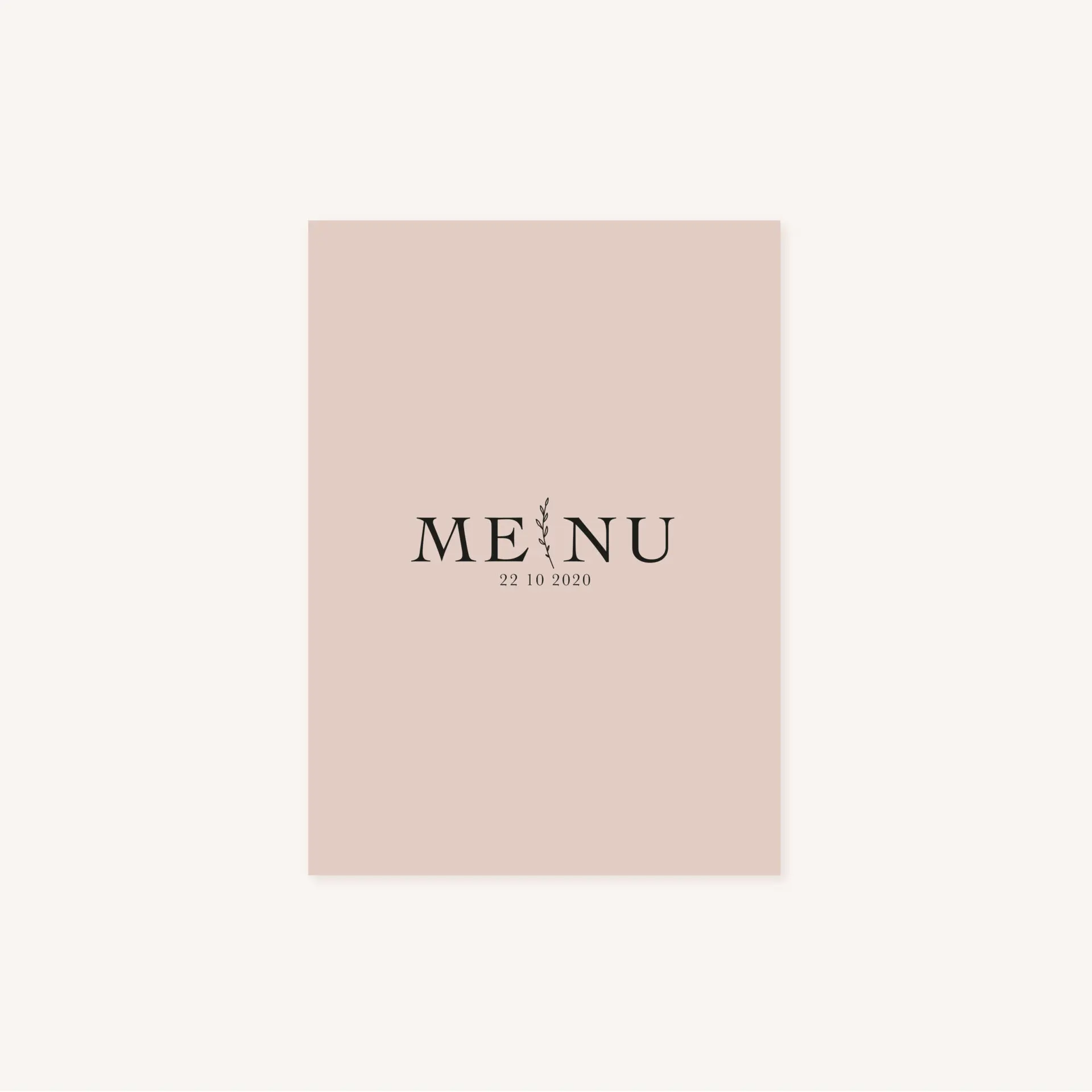 Menu mariage nude rose gris beige élégant sobre