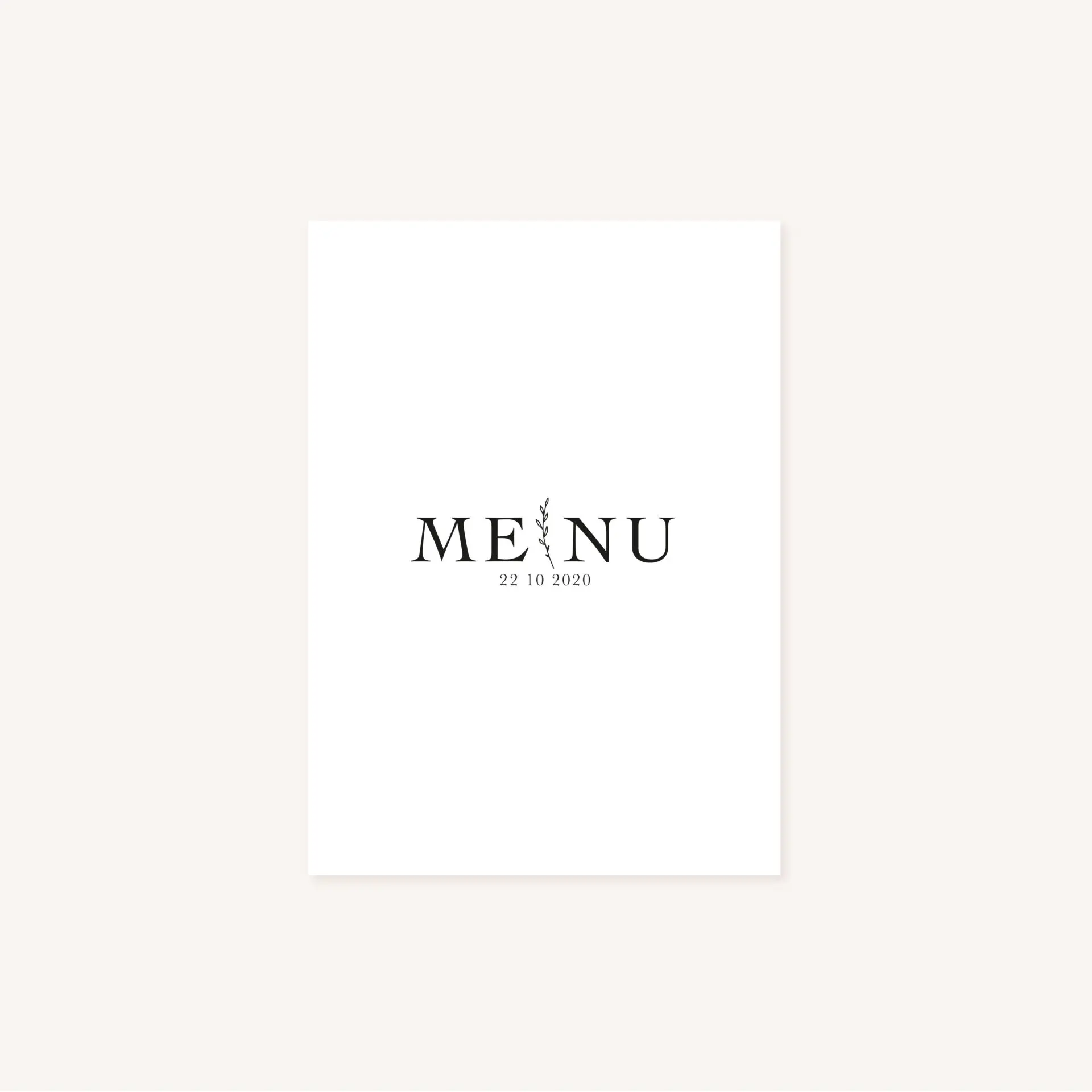 Menu mariage nude rose gris beige élégant sobre