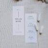 Faire-part mariage épuré blanc noir ligne graphique