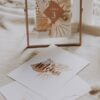 Menu pampa bohème boho boho chic Fleurs séchées floral mariage ocre terracotta
