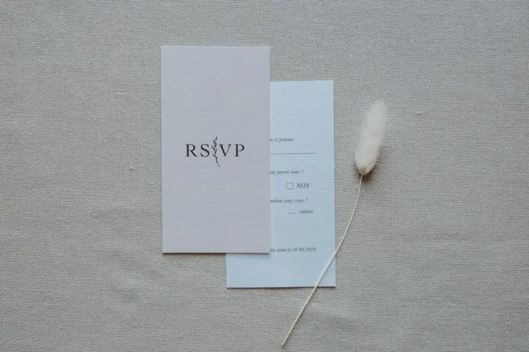 RSVP mariage nude rose gris beige élégant sobre