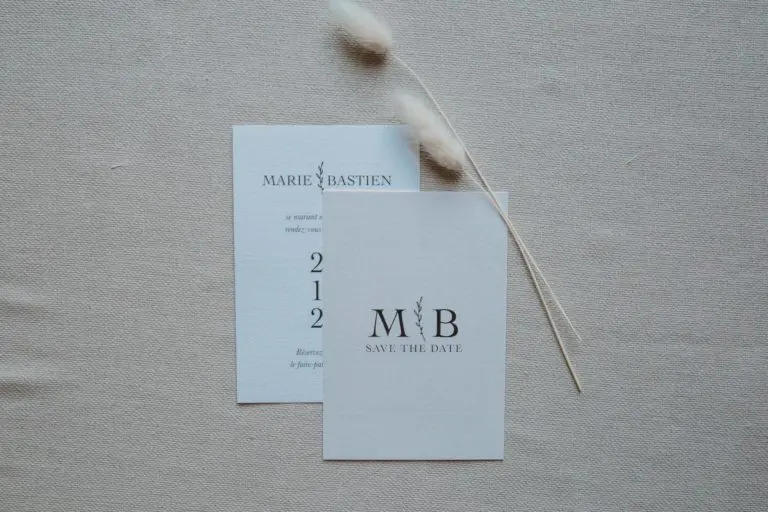 Save the date mariage nude rose gris beige élégant sobre