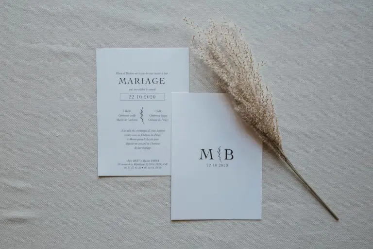 Faire-part mariage nude rose gris beige élégant sobre