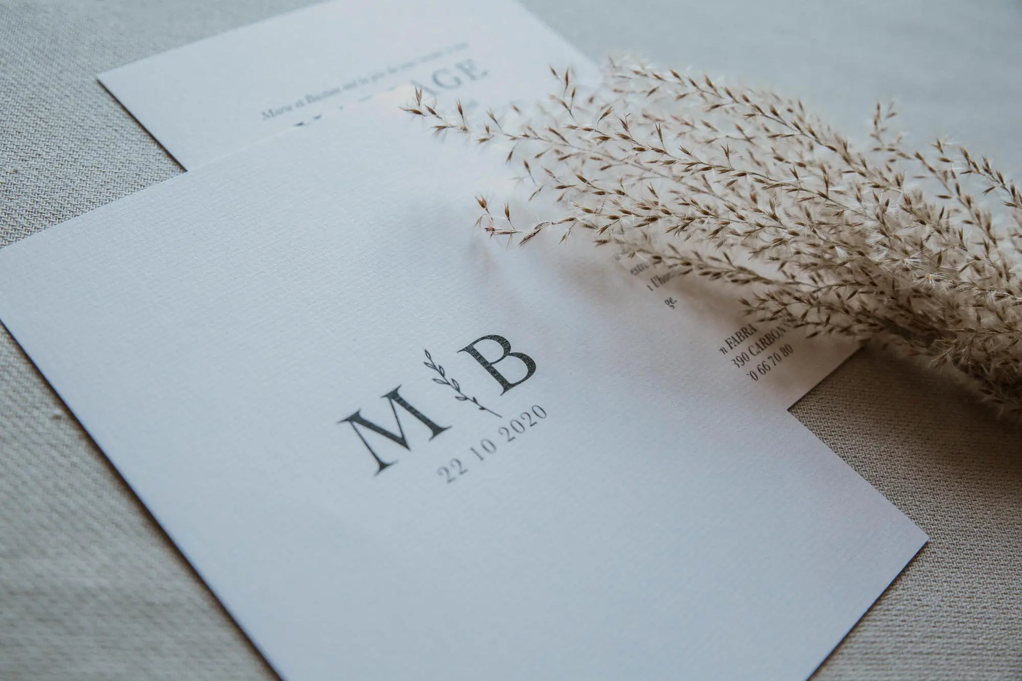 Faire-part mariage nude rose gris beige élégant sobre