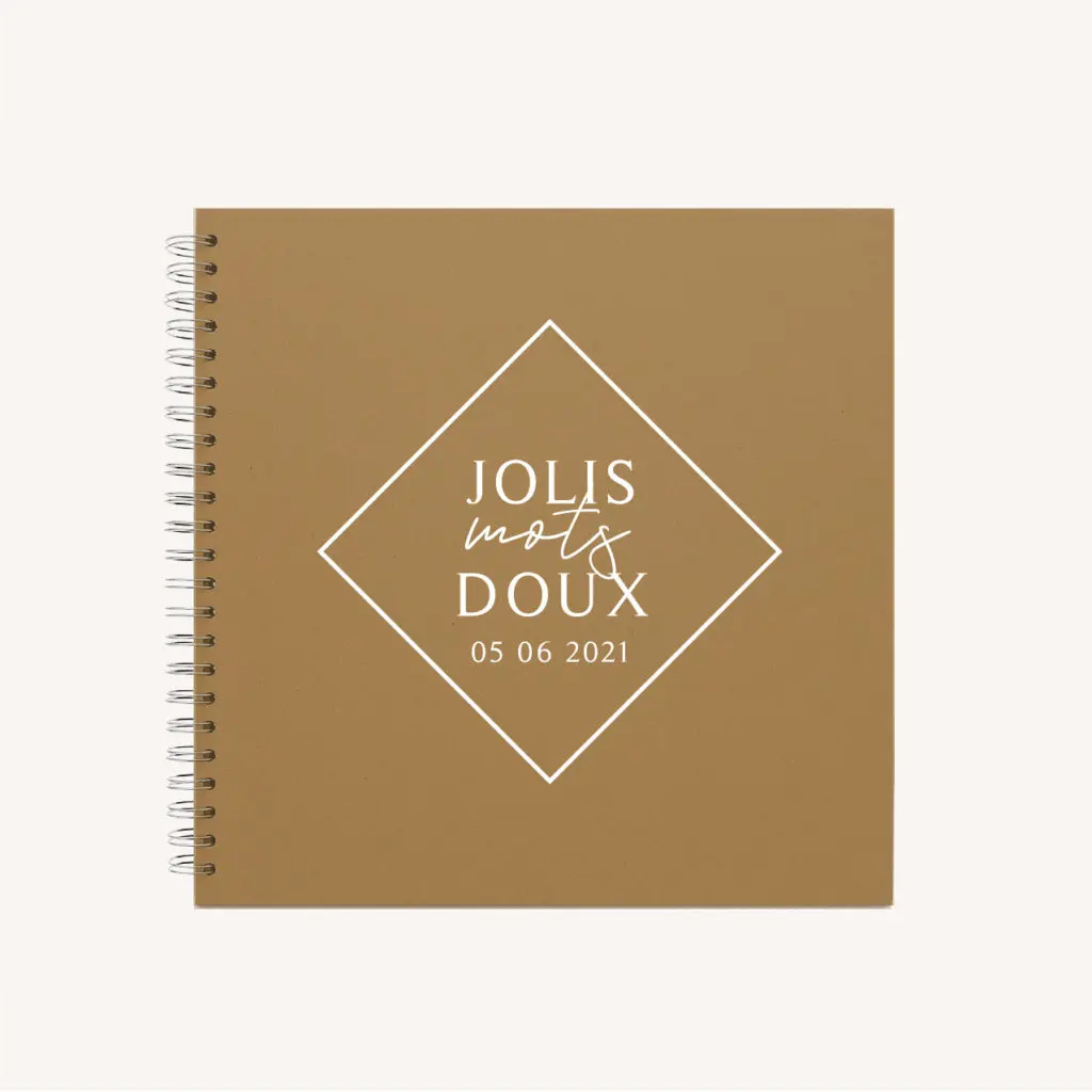 Livre d'or mariage olivier nature blanc vert kraft