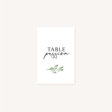 Nom de table mariage olivier nature blanc vert