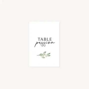 Nom de table mariage olivier nature blanc vert