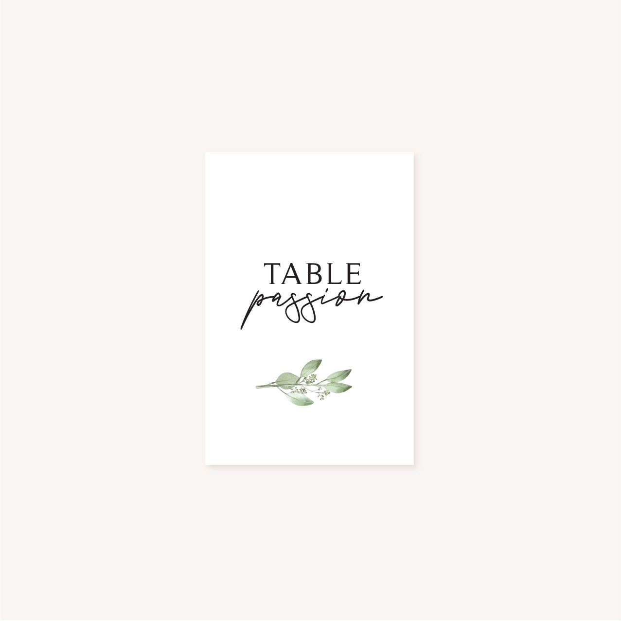 Nom de table mariage olivier nature blanc vert