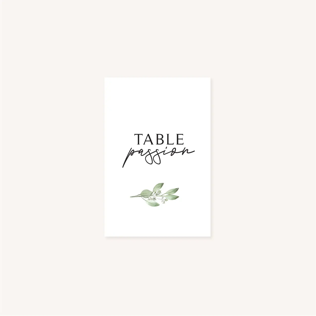 Nom de table mariage olivier nature blanc vert