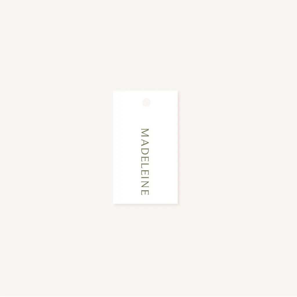 Étiquette nom mariage olivier nature blanc vert