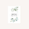 Menu mariage olivier nature blanc vert