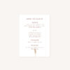 Menu pampa bohème boho boho chic Fleurs séchées floral mariage ocre terracotta