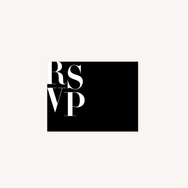 RSVP black and white noir et blanc moderne lettering innovant graphique