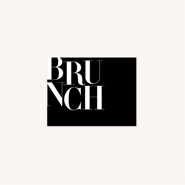 Brunch black and white noir et blanc moderne lettering innovant graphique