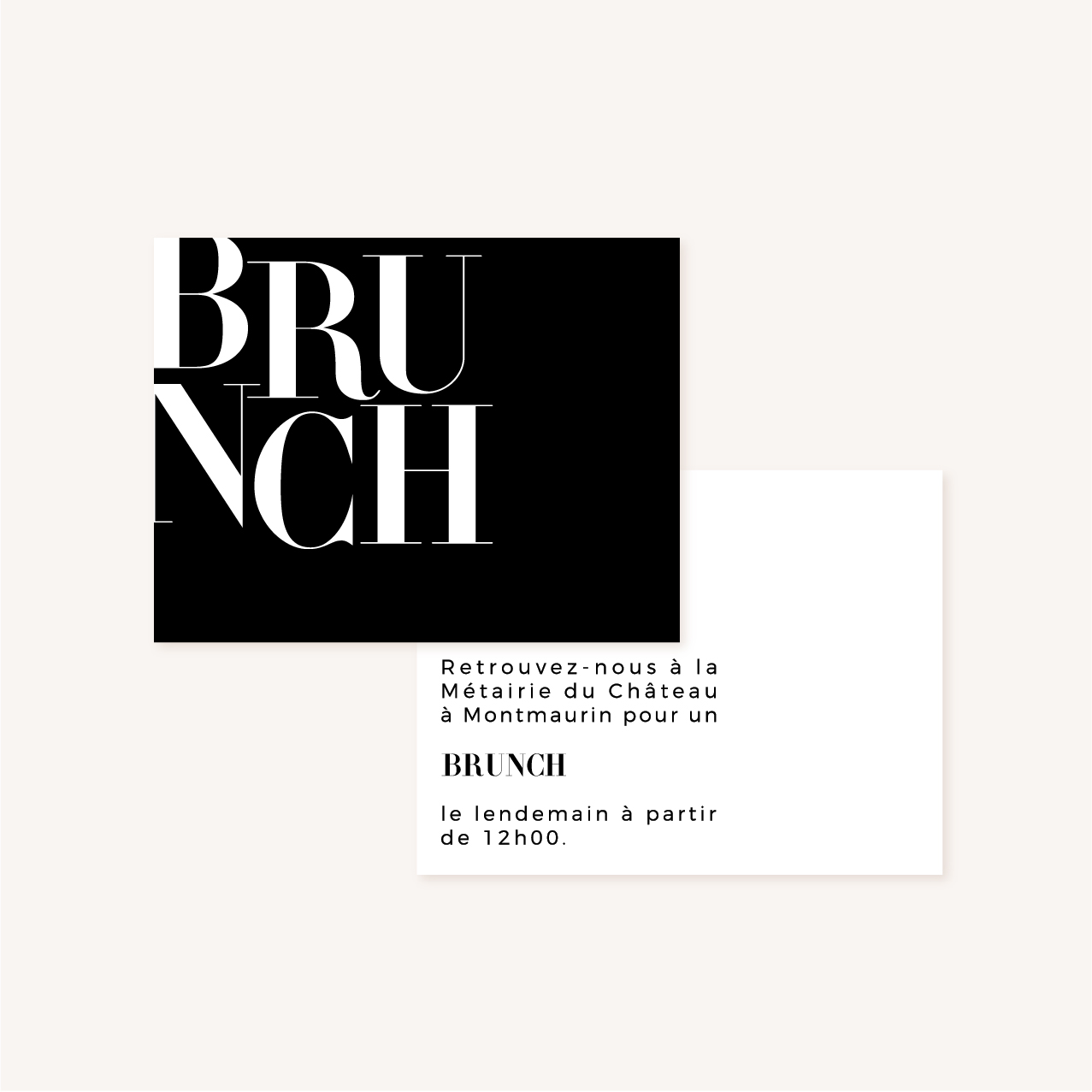 Brunch black and white noir et blanc moderne lettering innovant graphique