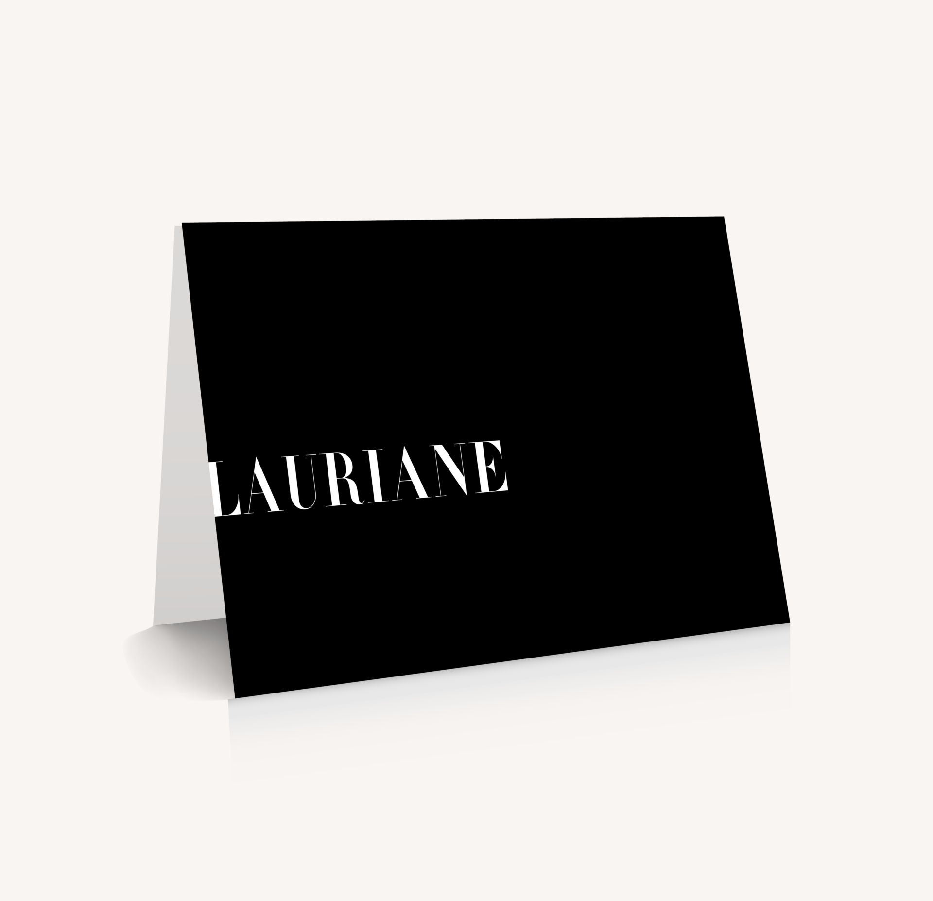 Marque-place black and white noir et blanc moderne lettering innovant graphique