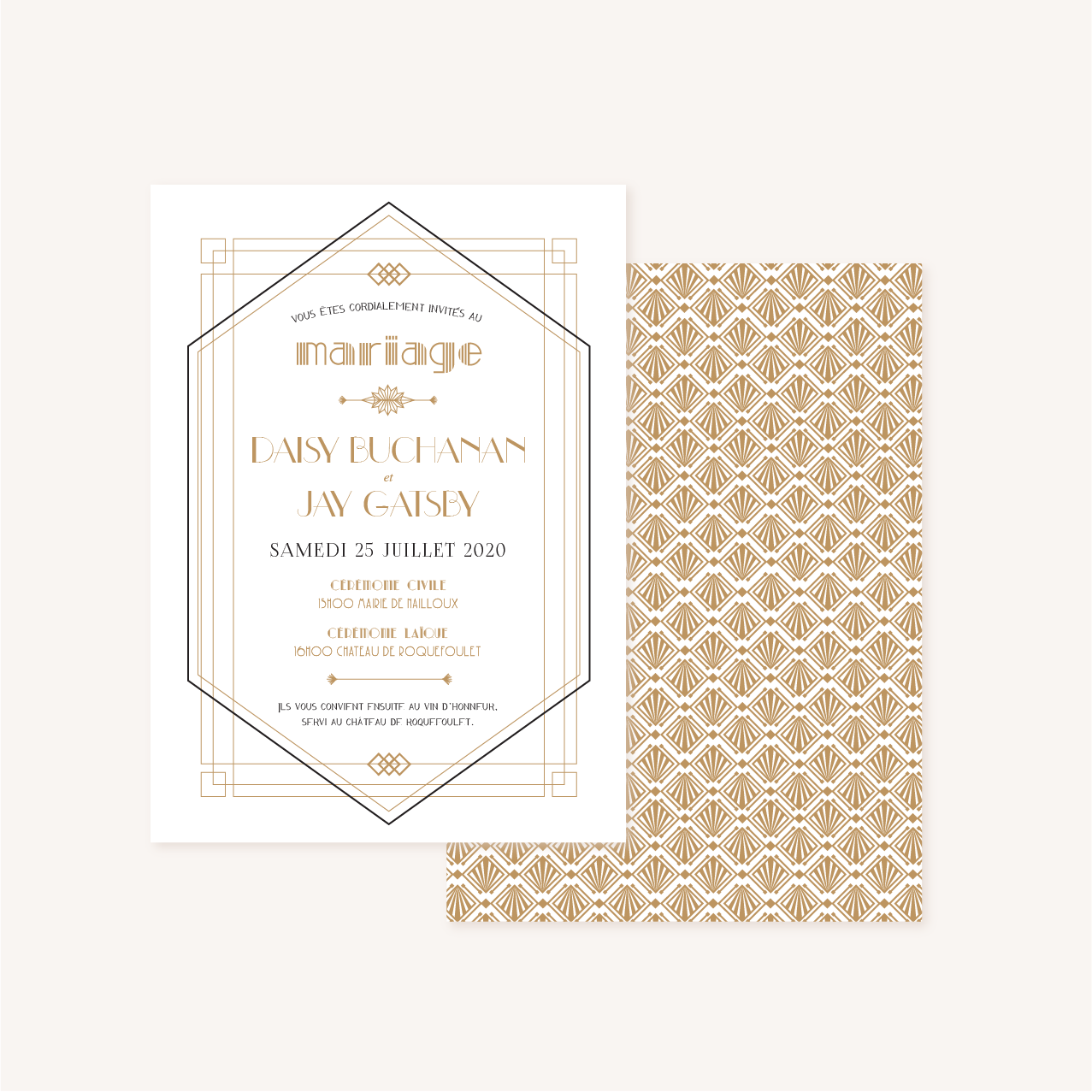 Faire-part mariage Gatsby - Le Comptoir du Bonheur