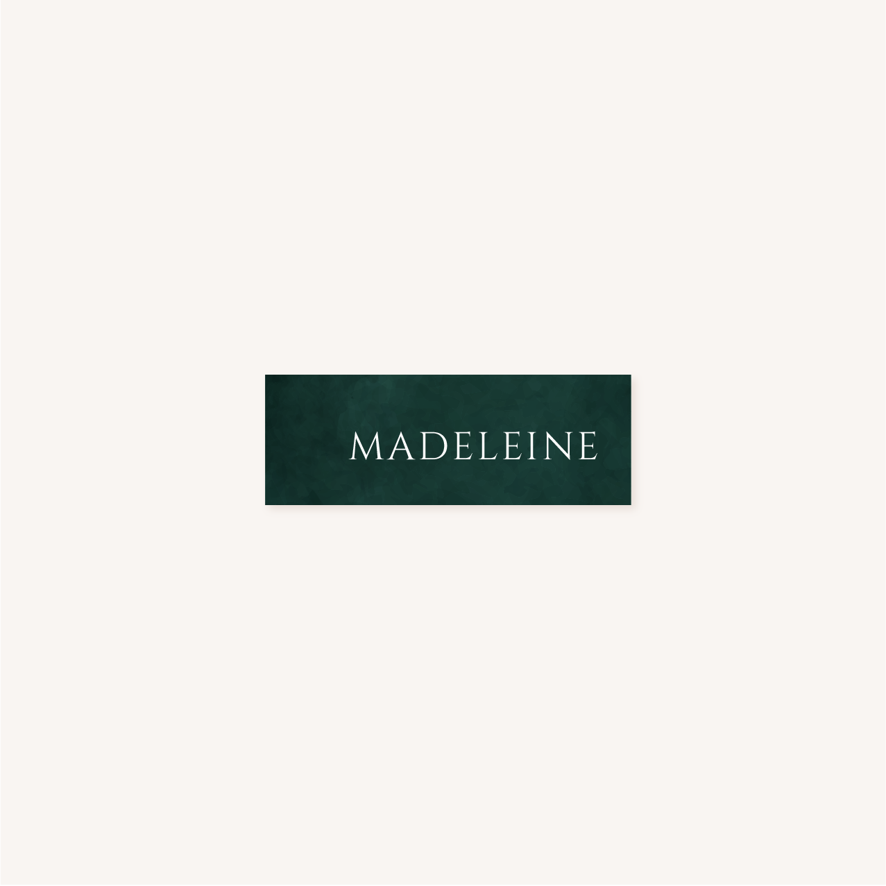 Étiquette nom mariage tropique feuillage vert et blanc à l'aquarelle