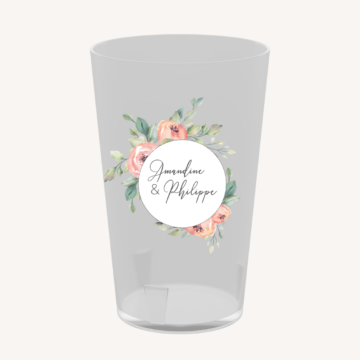 Écocup mariage fleurs floral gobelet réutilisable