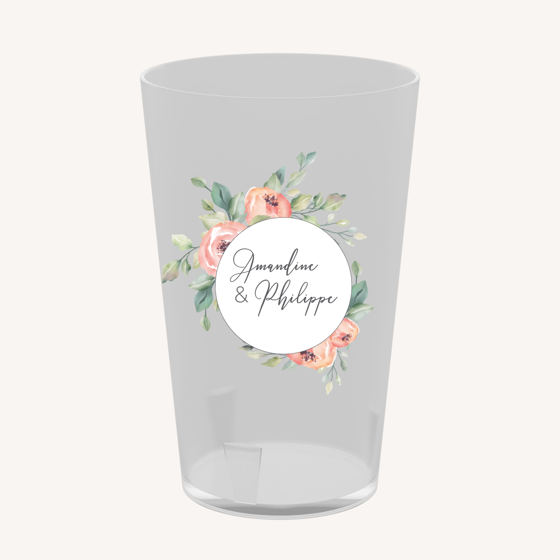 Écocup mariage fleurs floral gobelet réutilisable