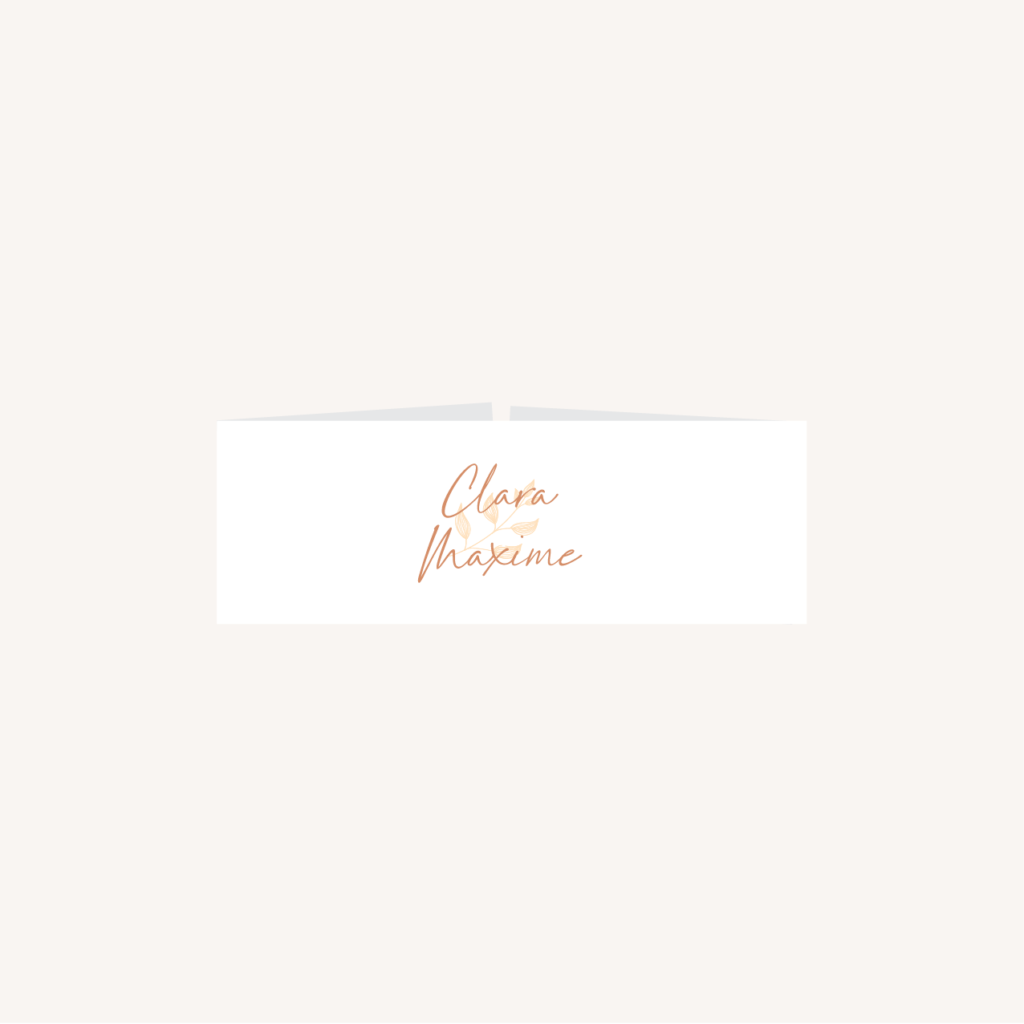 Bandeau faire-part mariage terre de sienne terracotta marron nature boheme beige or