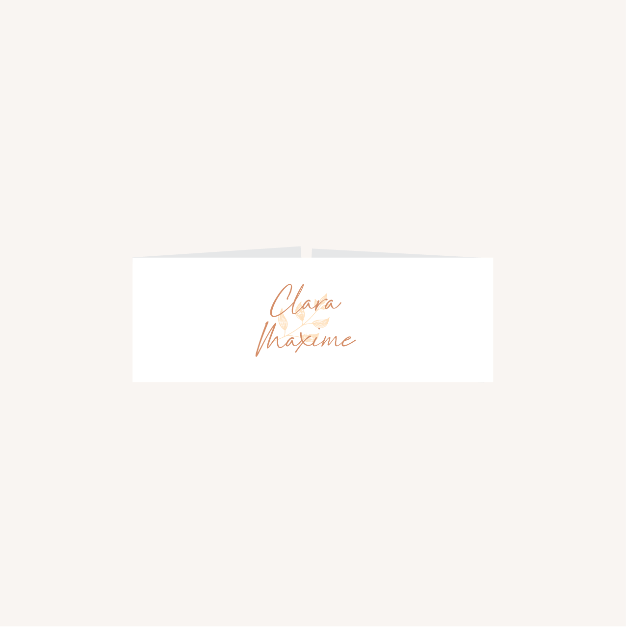 Bandeau faire-part mariage terre de sienne terracotta marron nature boheme beige or