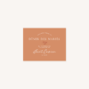 Diner faire-part mariage terre de sienne terracotta marron nature boheme beige or