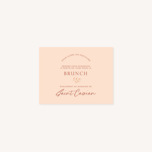 Brunch faire-part mariage terre de sienne terracotta marron nature boheme beige or