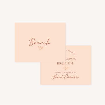 Brunch faire-part mariage terre de sienne terracotta marron nature boheme beige or