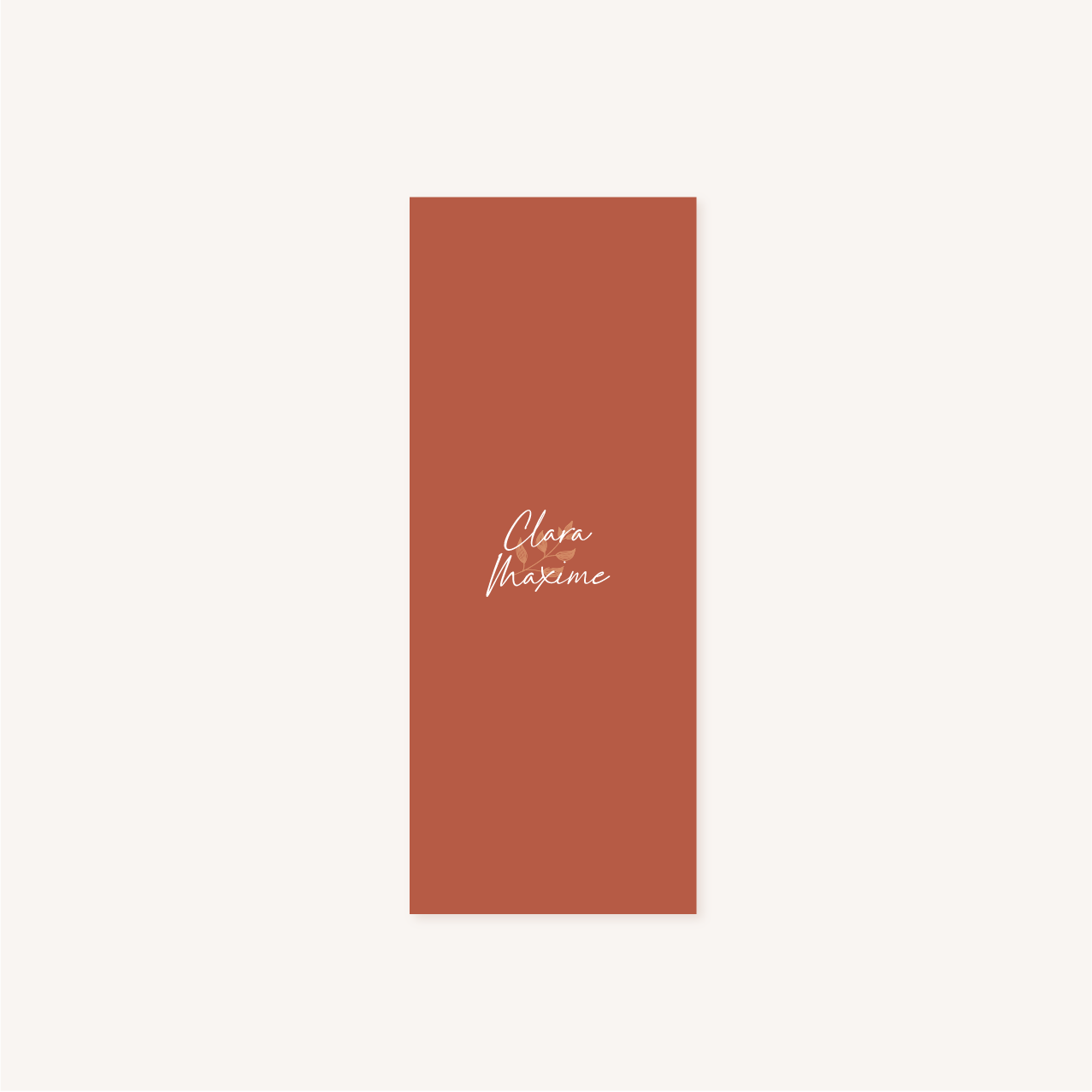Menu individuel mariage terre de sienne terracotta marron nature boheme beige or