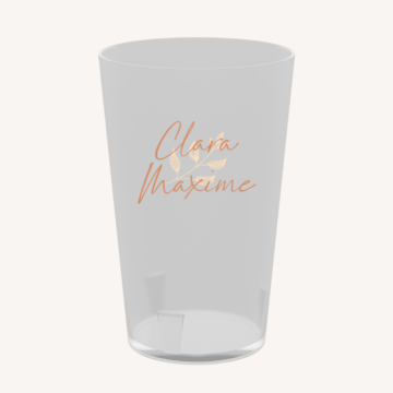 Gobelet réutilisable ecocup mariage terre de sienne terracotta marron nature boheme beige or