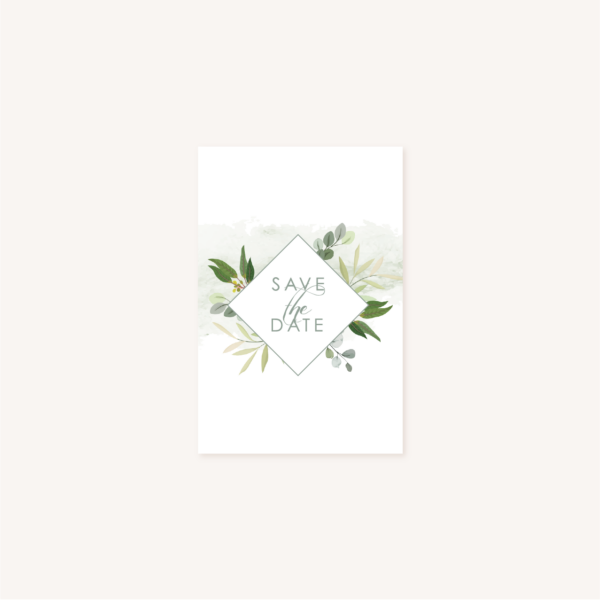 Save the date faire-part mariage végétal feuille eucalyptus