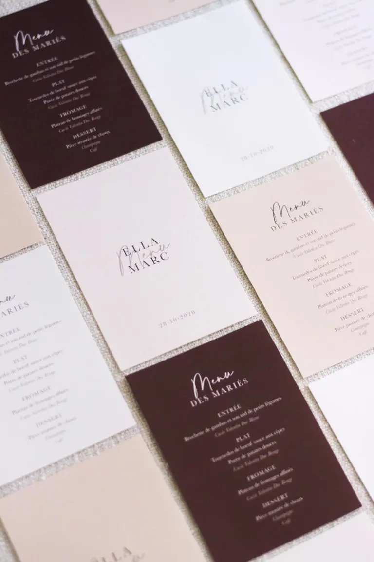 Faire-part mariage burgundy bourgogne rouge floral