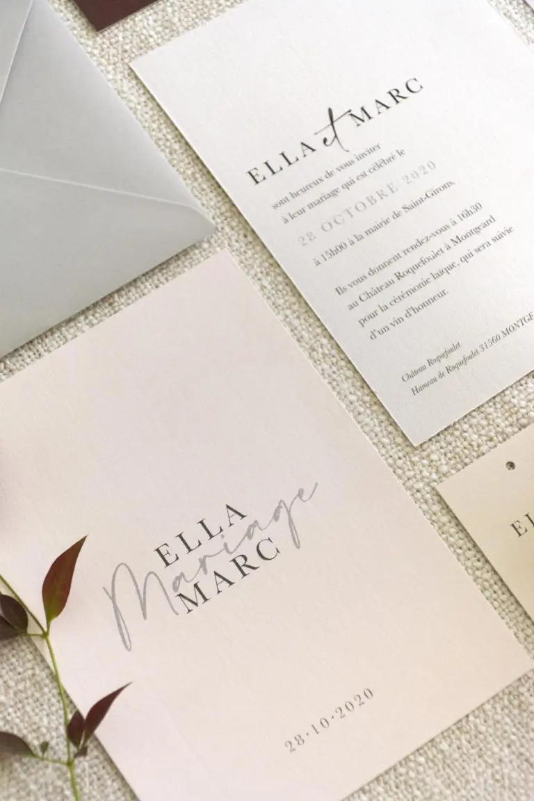 Faire-part-mariage nude épuré sobre élégant