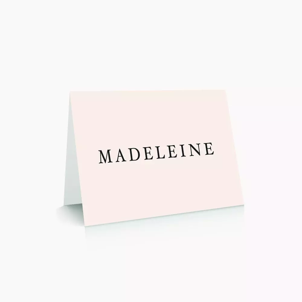 Marque-place mariage blush couleurs rose, rose poudré, rose clair, blanc, mariage thèmes doux, romantique
