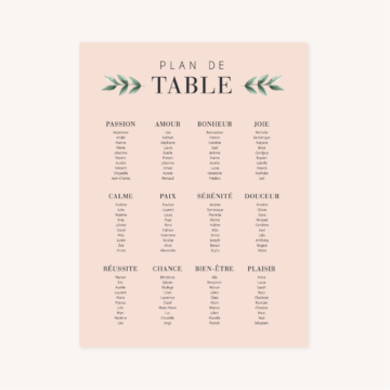 Plan de table, illustrations, portrait, toi et moi, Floral, nature, rose, nude, pêche, vert d’eau, vert menthe, eucalyptus, feuillage, végétal, aquarelle, dessin, couple, photo, romantique, végétal, nature, champêtre