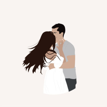 Illustrations, mariage, portrait, toi et moi, dessin, couple, photo, romantique