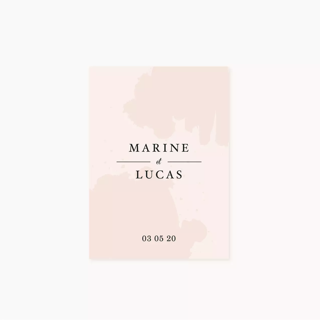 Faire-part mariage blush couleurs rose, rose poudré, rose clair, blanc, mariage thèmes doux, romantique