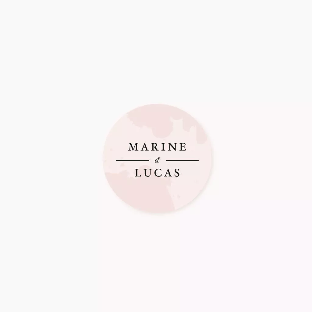Étiquette adhésive enveloppe mariage blush, rose, rose poudré, rose clair, blanc, mariage aux thèmes doux, romantique