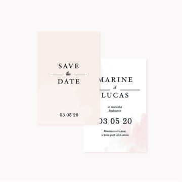 Save the date mariage blush couleurs rose, rose poudré, rose clair, blanc, mariage thèmes doux, romantique