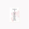 Plan de table mariage blush couleurs rose, rose poudré, rose clair, blanc, mariage thèmes doux, romantique