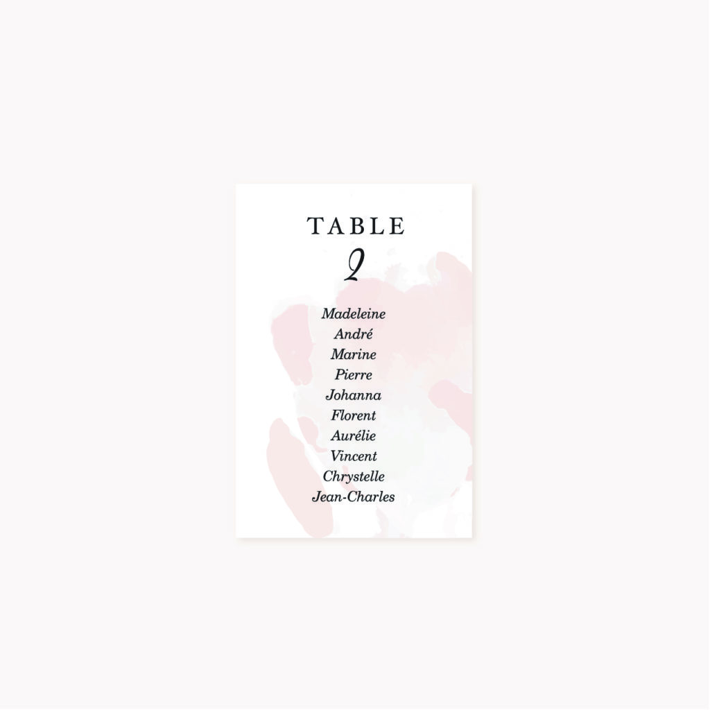 Plan de table mariage blush couleurs rose, rose poudré, rose clair, blanc, mariage thèmes doux, romantique