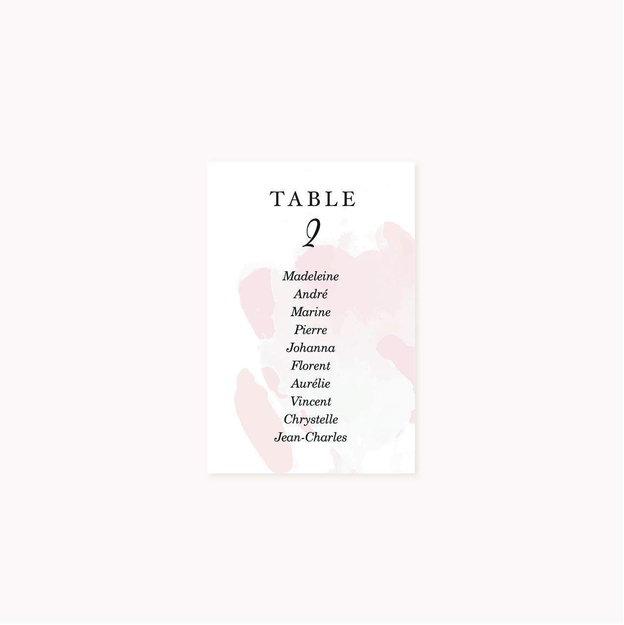 Plan de table mariage blush couleurs rose, rose poudré, rose clair, blanc, mariage thèmes doux, romantique