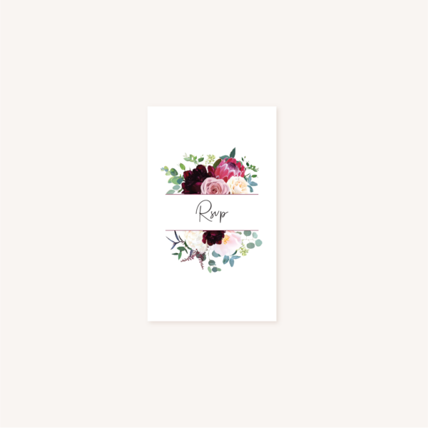 RSVP mariage fleurs floral burgundy eucalyptus bordeaux