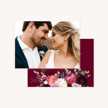Remerciements mariage fleurs floral burgundy eucalyptus bordeaux
