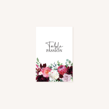 Nom de table mariage fleurs floral burgundy eucalyptus bordeaux