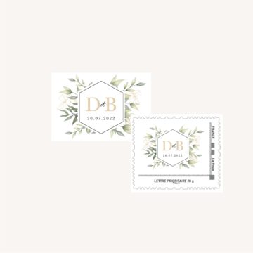 Timbre eucalyptus végétal nature mariage